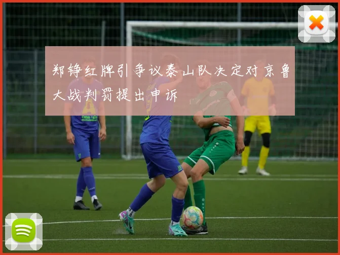 郑铮红牌引争议泰山队决定对京鲁大战判罚提出申诉
